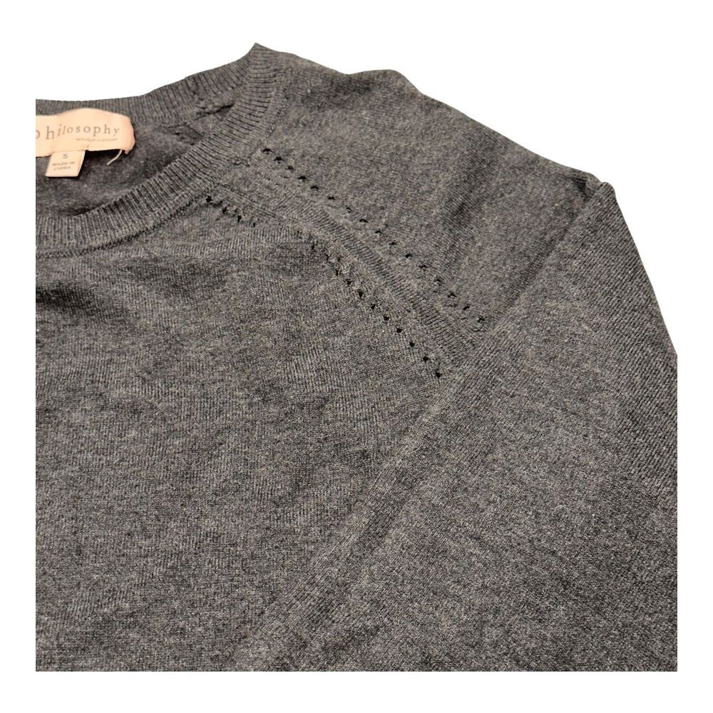 Philosophy Republic Clothing Women's Long Sleeve Heather/Black Sweater- Small - Picture 3 of 8